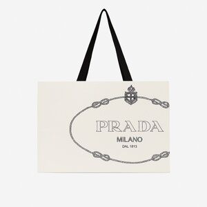 PRADA Medium Embossed Shopping Bag with Ribbon￨(Size 14" x 10" x 5.5")